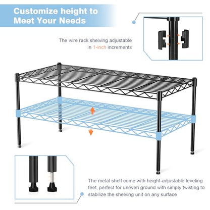 1-Tier Wire Shelf Rack,30" Wx14 Dx17 H,Single Metal Shelves Rack,Height Adjustable Metal Wire Shelving Unit and Storage for Kitchen,Cabinet,Countertop,Under-Sink,Closet,Pantry,Bathroom - size: 1-Tier,30"x14"x17"(WxDxH)