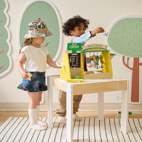 Teamson Kids - My Little Helper Fishing Shop | Wooden Role Play Counter, For Toddlers, Includes Fish & Accessories, STEM Gift, Ages 3+ - style: Fishing Shop