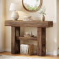Tribesigns 41.34-Inch Farmhouse Console Table, 2-Tier Narrow Sofa Table Behind The Couch, Entryway Furniture with Storage Shelves for Hallway Foyer Living Room, Rustic Brown - color: Rustic Brown