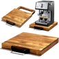Natural Acacia Sliding Tray for Coffee Machine Kitchen Appliance slider Moving Caddy, appliance slider,appliance rolling stand air fryer rolling tray - color: Natural