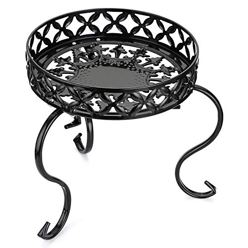 OwnMy Metal Round Plant Stand Indoor Outdoor Iron Flower Pot Holder, Heavy Duty Plant Stand Display Potted Rack for Home, Garden, Patio, Black - color: Black