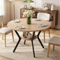 Miereirl 42.13" Round Dining Table for 4, Modern Kitchen Table with Open Storage Shelf, Wood Dining Table for Dining Room, Apartment, Small Spaces - color: Natural