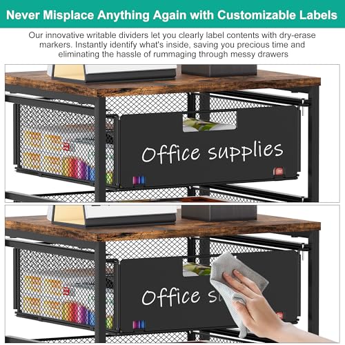 4-Drawer Storage Organizer, Under Desk Rolling File Cart with Lockable Wheels, Multi-Layer Mobile Filing Cabinet, Utility Craft Cart for Home Office,Black - size: 4 Tier