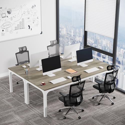 Tribesigns 6.5 FT Conference Room Table, 78.74" W x 27.56" D Large Office Conference Table, Modern Seminar Meeting Table Desk for Boardroom, Meeting Room (1, Gray) - color: Grey