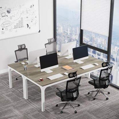 Tribesigns 6.5 FT Conference Room Table, 78.74" W x 27.56" D Large Office Conference Table, Modern Seminar Meeting Table Desk for Boardroom, Meeting Room (1, Gray) - color: Grey