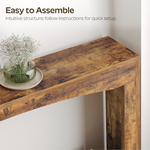 Narrow Console Table, 5.9'' Thin Entryway Table, Behind Couch Table for Small Spaces, Small Farmhouse Hallway Table, for Living Room, Hallway, Foyer, Rustic Brown CT19RR - color: Rustic Brown