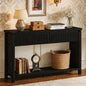 BON AUGURE Wood Console Table for Entryway, 47In Entryway Table with Storage, Narrow Sofa Tables with Drawers, Modern Black Couch Tables for Living Room, Black Oak - color: Black Oak
