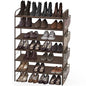 Simple Houseware 6-Tier Shoe Rack Storage Organizer w/Side Hanging Bag, Bronze - color: Bronze