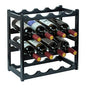 Bamboo Wine Rack, Sturdy and Durable Wine Storage Cabinet Shelf, Wine Racks Countertop for Pantry - 4 Tiers 16 Bottle Wine Rack Black - color: 4 Tier Black