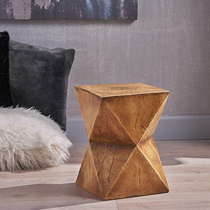 Christopher Knight Home Manuel Light-Weight Concrete Accent Table, Natural, 12.5D x 12.5W x 17.75H in - color: Manue,natural