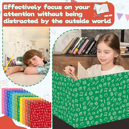 gisgfim 24 Pack Privacy Shields for Student in 12 Vibrant Colors Desk Dividers Durable Privacy Folders Testing Divider Shield Study Boards Panel Partition for Classroom Teacher Back to School Supplies - style: Vibrant