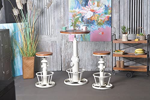 Topower Industrial Bar Table 38.58-48.43" Adjustable Pub Table Kitchen Dining Coffee Bistro Table Antique White - color: Antique White