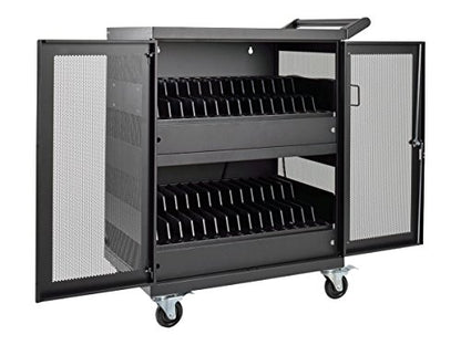 Tripp Lite 32-Port AC Charging Cart Storage Station for Chromebooks, Laptops & Tablets - Secures Devices in Locking, Vented, Wall-mountable Steel Cart - 2-Year Warranty (CSC32AC) - size: 32 AC Port, style: Cart