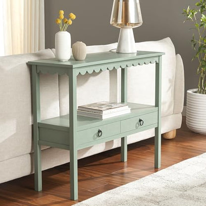 SAFAVIEH Home Collection Haven Sage Lower 2 Lower Drawer Console Table for Entryway, Living Room, Foyer - color: Sage