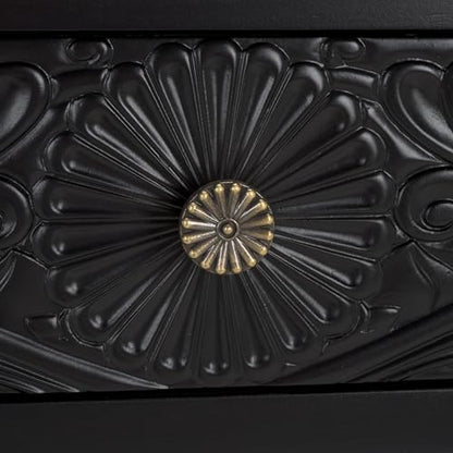 SAFAVIEH Home Collection Josie Black 2-Drawer Console Table for Living Room Foyer Bedroom Hallway Entryway Office - color: Black