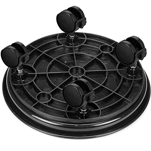 Fasmov 3 Pcs Plant Pallet Caddy Plant Stand Round Flower Pot Mover, Plant Pot Pallet Dolly Caster with Universal Wheels (Black) - color: Black