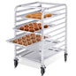 Giantex 10 Tier Aluminum Bakery Rack, Commercial Kitchen Bun Pan Sheet Pan Rack, Mobile Bakers Trolley with Storage Cooling Racks and Lockable Casters