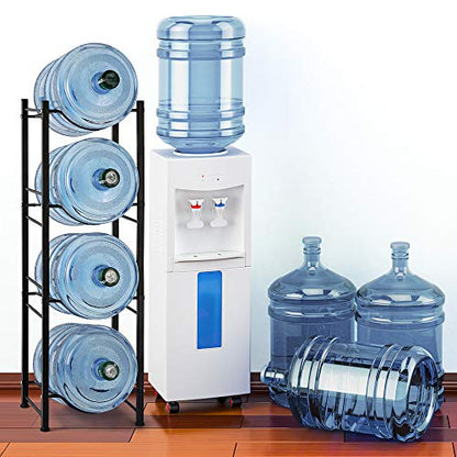 OYEAL 4-Tier Water Bottle Holder Cooler Jug Rack Organizer, 5 Gallon Water Bottle Storage Rack Detachable Water Dispenser Stand Stainless Steel Water Jug Stand for Kitchen Drawing Room, Black - color: 4-Tier Black