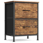 SONGMICS BELLAH Collection - Night Stand with 2 Drawers, Bedside Table, Side End Table, Nightstand for Bedroom, Industrial, Rustic Brown and Ink Black ULGS312B02S - color: Rustic Brown + Ink Black, size: 1 Pack