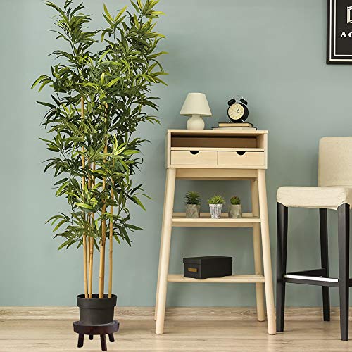 Wood Plant Stands Indoor Outdoor, 9cm/3.5 Tall Plant Holder Wooden Stool Display Stand Flower Pot Stand Small Round Side Plant Table Planter Stands for Indoor Plants (Brown, 17cm)