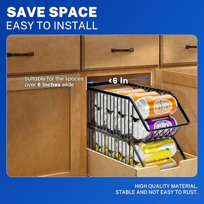 Soda Can Organizer of 4 Pack,Stackable Can Organizer For Pantry, Soda Storage, Soup Soda Can Dispenser, Can Storage Rack for Pet Food Cans