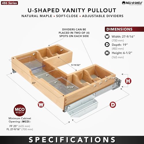 Rev-A-Shelf Wood Vanity Sink Cabinet Pullout Organizer