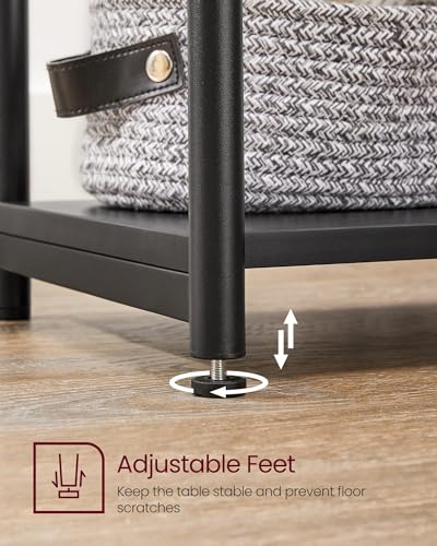 VASAGLE BARNET Collection - Side Table, Small End Table for Living Room, Modern Tall Nightstand, Bedroom, Office, Bathroom, Steel Frame, Ink Black ULET273B16 - color: Ink Black