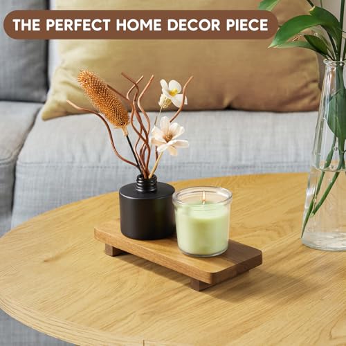 X-Small Acacia Wood Bathroom Tray Pedestal Stand Farmhouse Kitchen Decor Decorative Wooden Riser Soap Dish Sponge Holder for Vanity, Counter, Sink, 8.6" x 3.6" - size: X-Small:8.6" x 3.6"