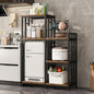 6-Tier Kitchen Bakers Rack, Freestanding Mini Fridge Stand Height Adjustable Bakers Rack with Storage, Sturdy Microwave Stand with Storage, Mini Fridge, Coffee Bar for Living Room Rustic Brown - color: Rustic Brown
