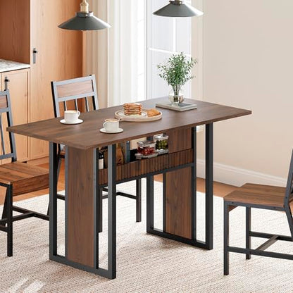 YATINEY Coffee Bar Cabinet, Kitchen Island with Storage, Dining Table, 47.2 Inches Kitchen Table, KF22WN-CZ01BH