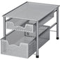 Simple Houseware Stackable 2 Tier Sliding Basket Organizer Drawer, Silver - color: Silver, size: 2-Tier