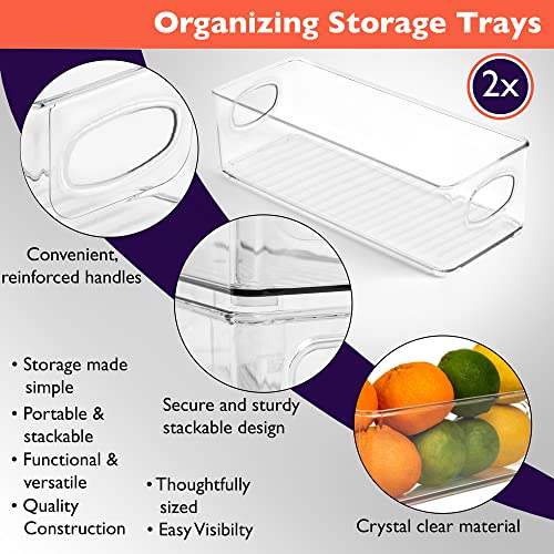CLEARSPACE Plastic Pantry Organization and Food Storage Bin – Great Kitchen Fridge Organizer Bins, 2 Pack - size: 2 Pack