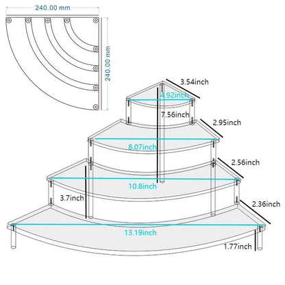 Gonice Small Clear Acrylic Display Riser, 4 Tier Desktop Display Stand for Mini Figurines, Doll Corner Shelf for Home, Office - size: 4tier