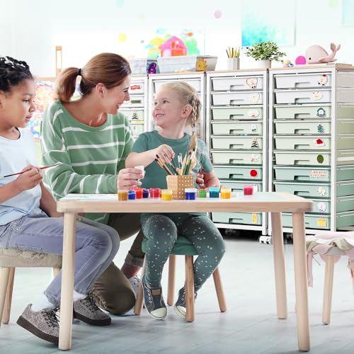 SYKIARIOL Rolling Cart with Drawers,10 Drawer Rolling Cart,Storage Cart,Utility Cart,Teacher Cart for Classroom Storage,Craft Cart with Wheels and Wooden Tabletop,Green - color: Green