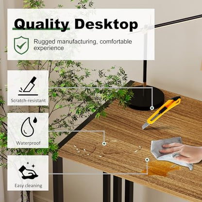 Lutown-Teen Narrow Folding Computer Desk 35 inch, Writing Gaming Computer Camping Desk, Espresso - color: Espresso, size: 35 Inch