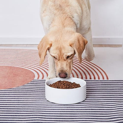 8'' Ceramic Dog Bowl - 70Oz Classic Dogs Food & Water Bowl for Medium and Large Breeds, Heavy-Duty Non-Slip Dog Dish, Food Grade Stoneware Pet Bowl, Dishwasher & Microwave Safe, White - color: Bowl - White, size: 8 inch
