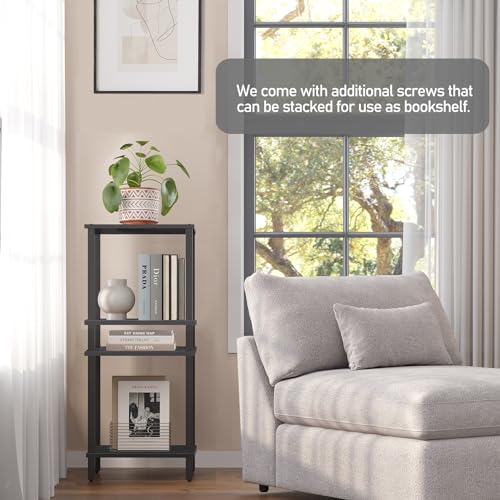 TUTOTAK End Table, Set of 2, Side Table, Nightstand, 2-Tier Storage Shelf, Sofa Table for Small Space, Living Room, Bed Room TB01BMK035 - color: Marble Black
