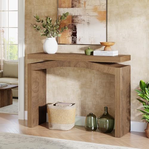 Tribesigns 40-Inch Console Table for Entryway, Farmhouse Sofa Console Behind Couch, Small Entry Table for Hallway, Foyer, Living Room, Natural Brown - color: Brown