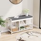 Shoe Rack Bench with Cushion,2 Tiers Shoe Bench with Flip-Top Storage,Wood Shoe Rack for Entryway, Hallway, Bedroom, Front Door Entrance (White) - color: White