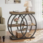 Tribesigns End Table, 3-Tier Narrow Side Table with Metal Frame, Industrial Rectangular Storage Stand for Living Room, Bedroom, Small Spaces, 23.62" L x 11.81" W x 25.59" H, Brown