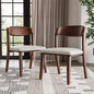 Furniture of America Nazaen IV Mid-Century Modern Solid Wood 20-inch Side Chairs Set of 2 with Curved Backrest, Semi-Handmade, Upholstered Seating for Home Kitchen, Dining Room, Rich Walnut - color: Rich Walnut, size: Style 4