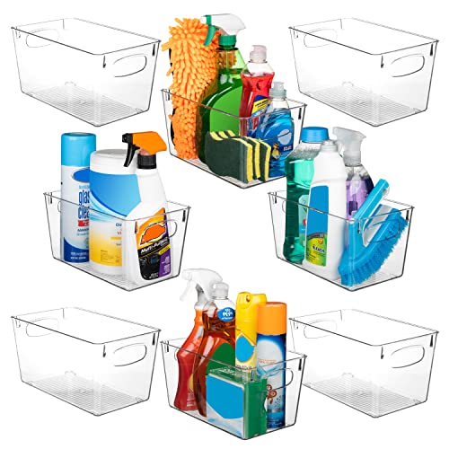 ClearSpace Clear Plastic Storage Bins – Perfect Kitchen Organization and Storage or Pantry Storage – Fridge Organizer, Pantry Organization and Clear Storage Bins, Cabinet Organizers - size: 8 Pack