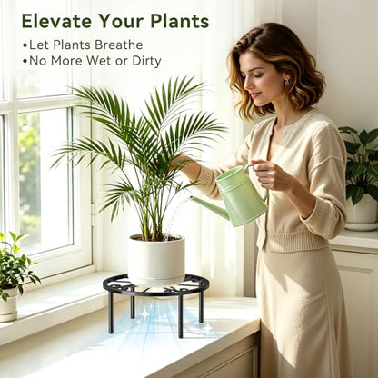 bussdis 10.24IN Short Plant Stand-Heavy Duty Flower Pot Stand, Potted Plant Holder, Anti-rust Metal Plant Pot Shelf for Room Indoor and Outdoor Courtyard, Gardens.