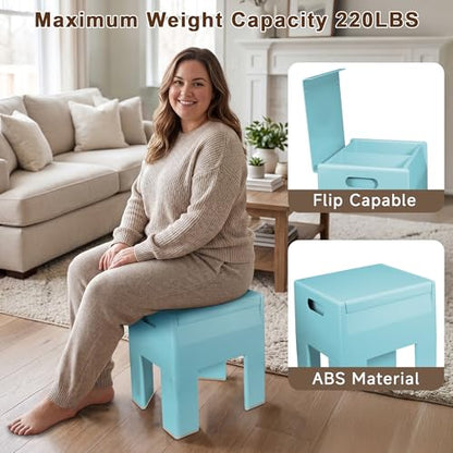 Modern Nightstand - Multifunctional Plastic Bedside Table with Storage Space, Side Table Easy Assembly for Bedroom, Dorm and Small Areas (14.2" D x 11.8" W x 15.78" H, Blue) - color: Blue
