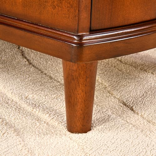 Narrow End Side Table Set of 2 with 3-Drawer and Pull-Out Tray, No-Tools Assembly Beside Table for Living Room, Slim Nightstand, Sofa Side Tables, 23”W x 22”L x 22.6”H Caramel Brown BG-A1569-MG - style: 2*End Table with 3 Drawers