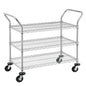 Finnhomy 3-Tier Commercial Grade Rolling Cart, Heavy Duty Utility Cart with Wheels and Handles, Metal Kitchen Carts on Wheels with 500 lbs Capacity, Shelf Size 20" D x 36" W, NSF - size: 20"D x 43.3"W x 39.7"H
