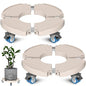 Goovilla Plant Stand with Wheels 440LBS Load,2Pack, Adjustable 15-22",Beige | Heavy Duty Plant Caddy with Lockable Caster Wheels, Rolling Stand/Dolly/Roller for Indoor Outdoor Large Planter, Flower Pot - color: Beige