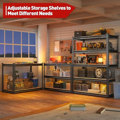 REIBII 2000LBS Garage Shelving Heavy Duty 72''H Storage Shelves 5 Tier Heavy Duty Shelving, Adjustable Metal Shelves for Garage Pantry Closet Kitchen Basement 35.5" W x72 H x 15.8" D, 3 Pack - size: 15.8"D x 35.5"W x 72"H