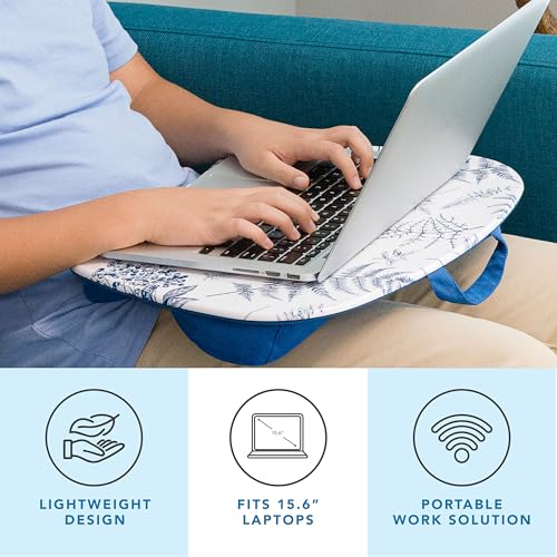 LAPGEAR MyStyle Lap Desk – Blue Garden, Fits 15.6” Laptops - color: Blue Garden