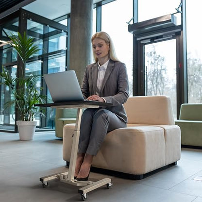 Le Crozz Height Adjustable Mobile Laptop Stand Desk Rolling Cart, Height Adjustable from 28'' to 33''